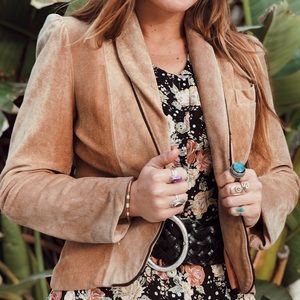 Vintage Light Brown Leather Blazer